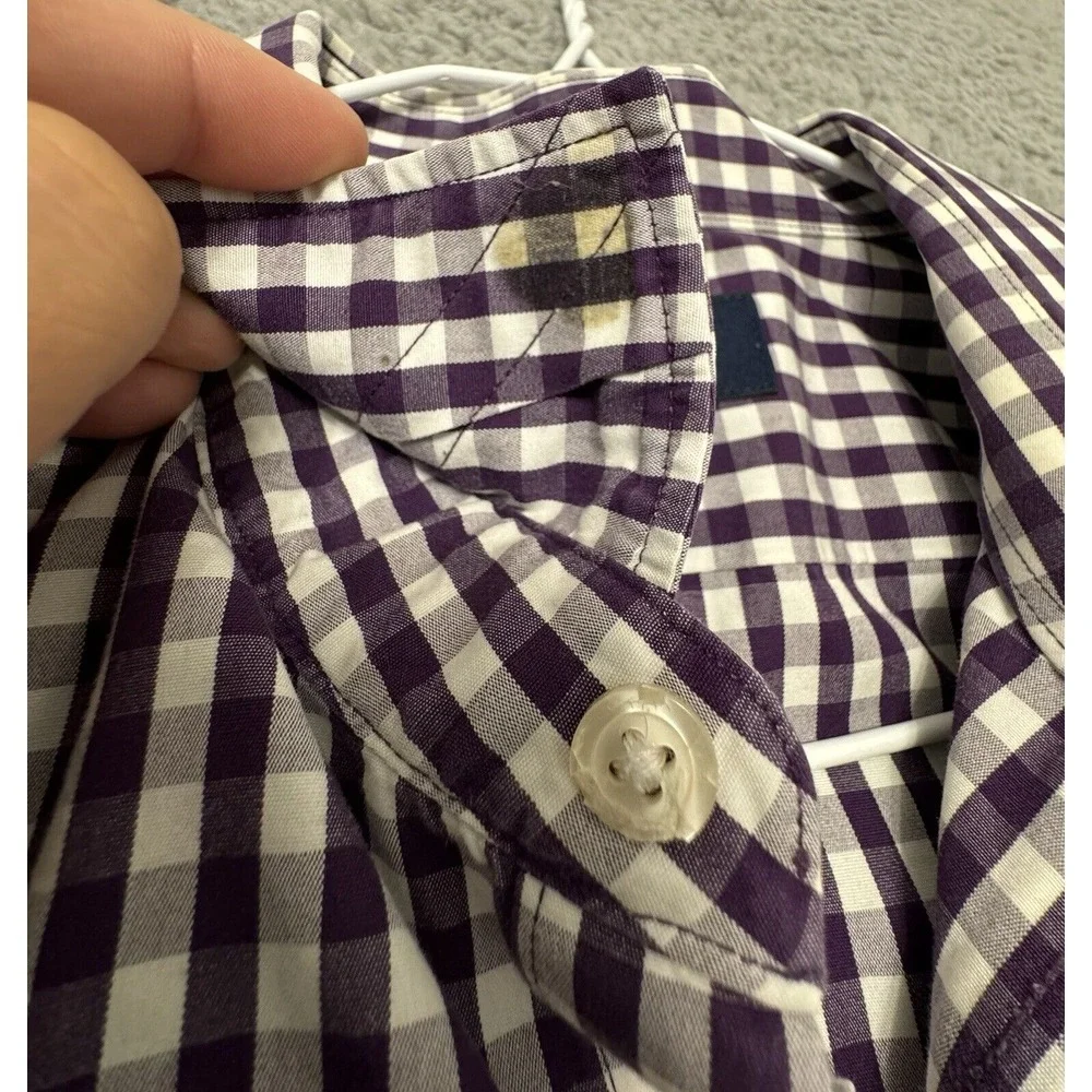 J Crew Shirt Mens Large CHECK‎ Long Sleeve Button Up 80s 2 Ply Thompson